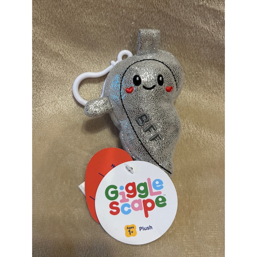 New Target Gigglescape Metallic Silver "BFF" Heart Bag Charm